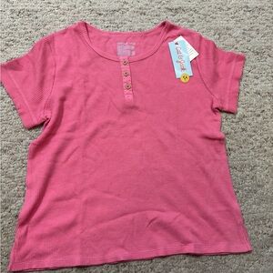 Girls' Pink Button-Up Top